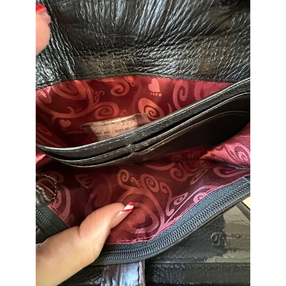 Brighton Nepal Organizer Pebble Italian Crocodile-Embossed Leather Crossbody Bag - Picture 5 of 11